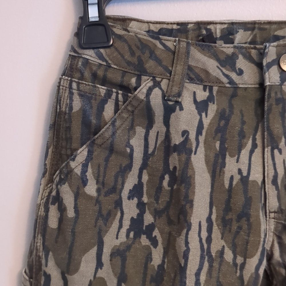 Carhartt Boys Bottomland Camo Green Black Cargo Carpenter Pants - Size 8 - Picture 4 of 13